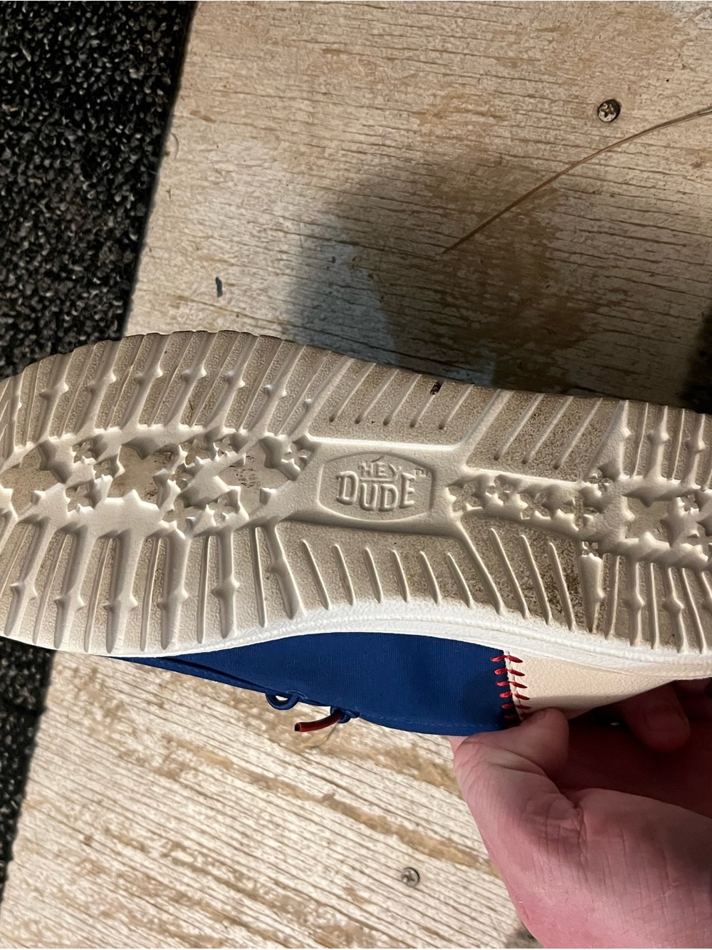 Hey Dude Navy Blue Slip-Ons with Red and White Accents MLB Chicago cubs - Picture 2 of 3